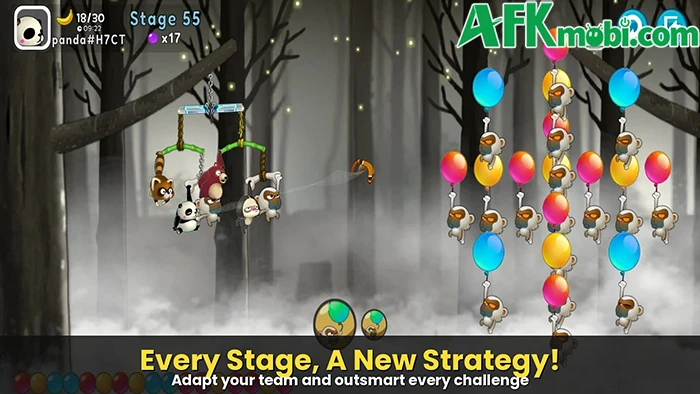 Monkey Battle: Swing Shot - Bắn hạ những động vật rơi xuống đất