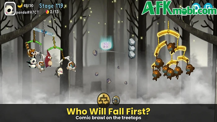 Monkey Battle: Swing Shot - Bắn hạ những động vật rơi xuống đất