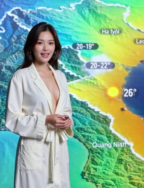 Nữ MC dự báo thời tiết ăn mặc hở hang, phản cảm... gây "sốc" vì hóa ra là sản phẩm của AI