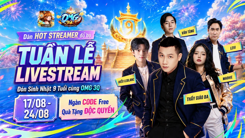 Tuần lễ livestream sinh nhật OMG 3Q - VNG quy tụ dàn KOL đình đám Tuần lễ livestream sinh nhật OMG 3Q - VNG quy tụ dàn KOL đình đám