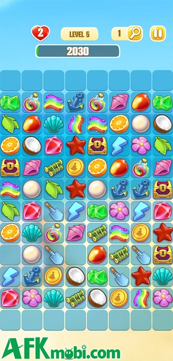 Onet Paradise game casual giải đố ghép cặp các hình giống nhau