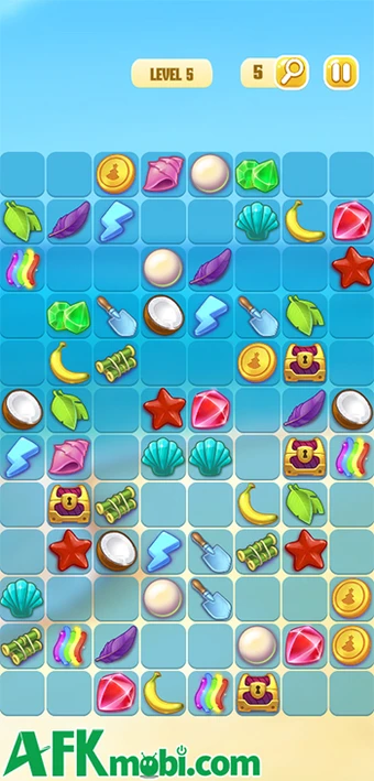 Onet Paradise game casual giải đố ghép cặp các hình giống nhau