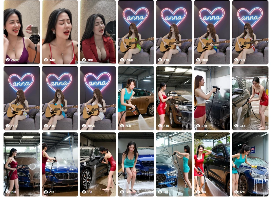 Rửa xe, ca hát, chơi đàn... loạt video triệu view "kinh điển" của hot girl, người xem nghi ngại Rửa xe, ca hát, chơi đàn... loạt video triệu view "kinh điển" của hot girl, người xem nghi ngại