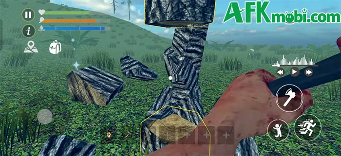 Hình ảnh gameplay Survival Island Simulator với công cụ chế tạo sinh tồn