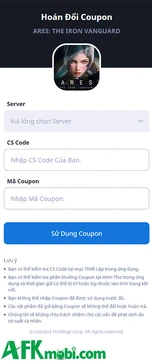 Tổng hợp gift code game ARES: THE IRON VANGUARD mới nhất