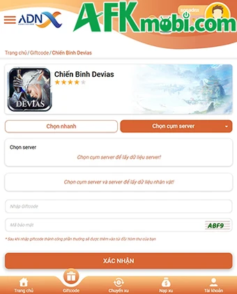 Tổng hợp gift code game Chiến Binh Devias mới nhất trong tháng