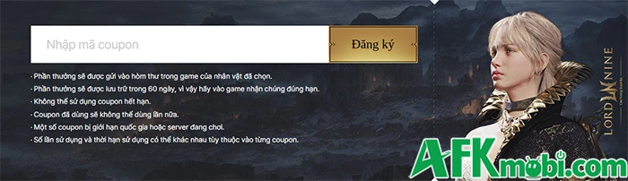 Tổng hợp gift code game LORDNINE - Cửu Vương Tranh Bá