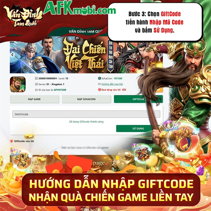 Tổng hợp gift code game Vấn Đỉnh Tam Quốc mới nhất trong tháng