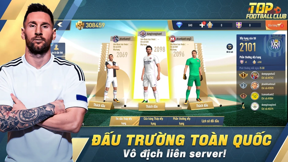 Top Football Club mở đăng ký trước, tặng miễn phí SSR Messi cùng 1000 lượt quay!
