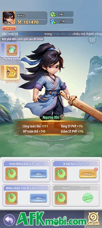 Trải nghiệm đấu tướng kết hợp tu tiên với Tiên Nghịch Mobile