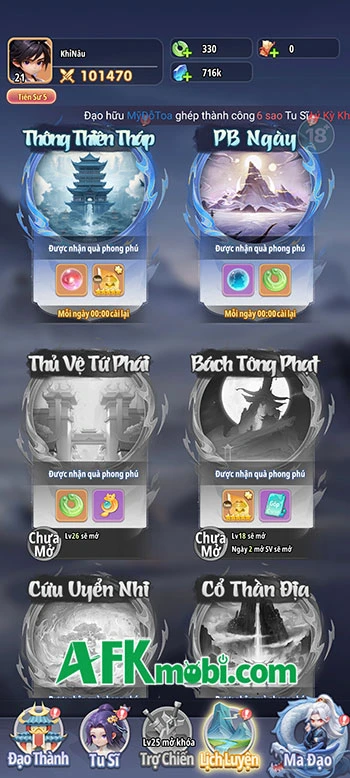 Trải nghiệm đấu tướng kết hợp tu tiên với Tiên Nghịch Mobile