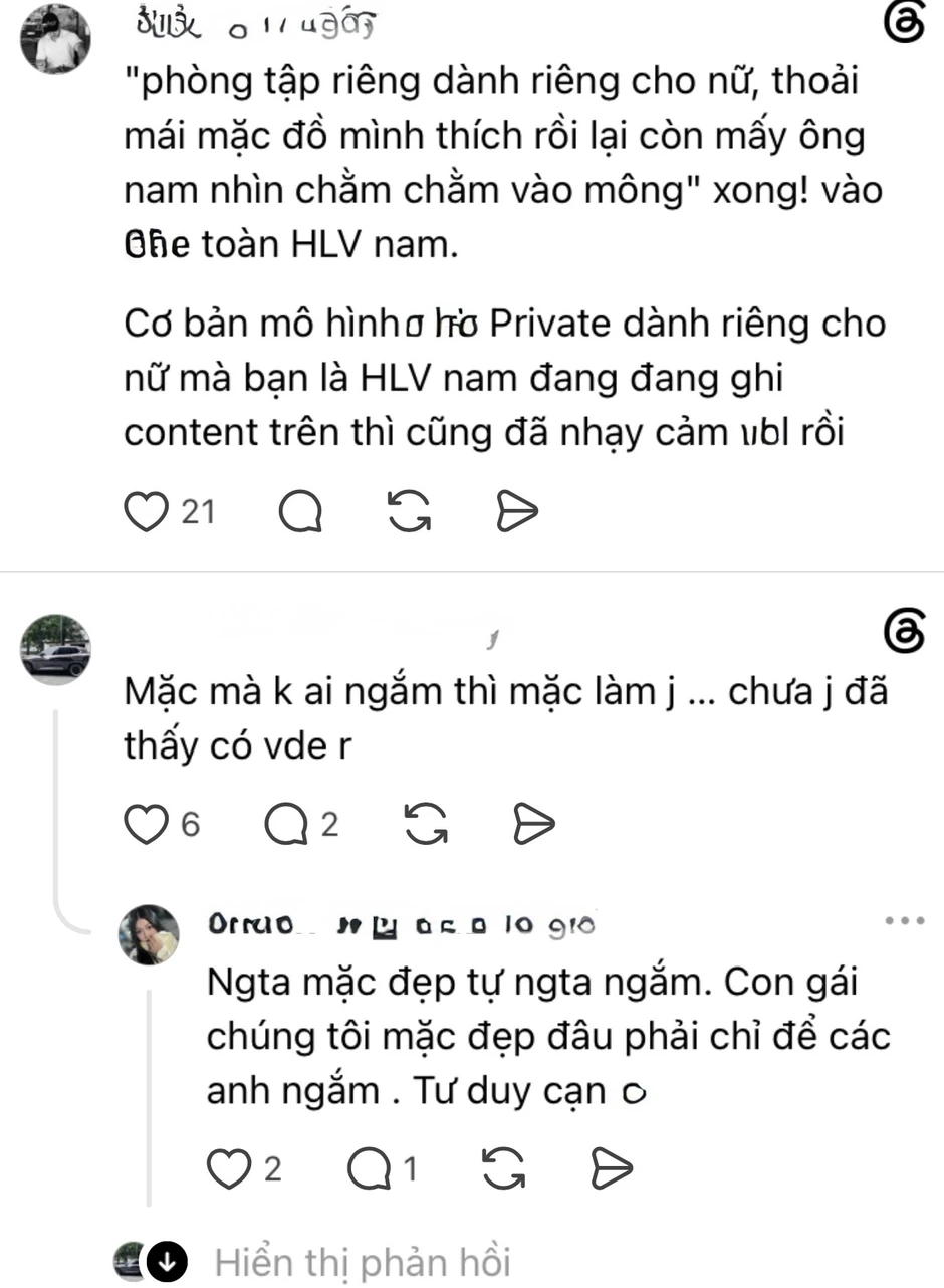 Tranh cãi mô hình phòng gym nữ "private" nhưng huấn luyện viên là nam