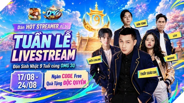 Tượng Đài OMG 3Q - VNG Chiêu Đãi Game Thủ Đại Tiệc Sinh Nhật 9 Tuổi Cực Khủng