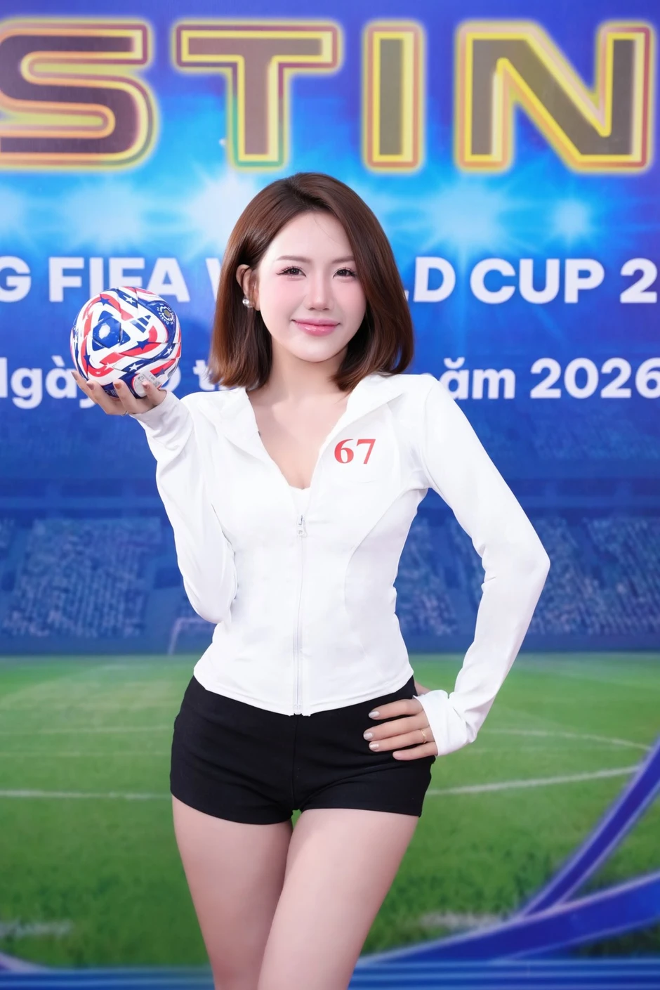 World Cup chưa đến, thế nhưng mạng xã hội đã "nóng" vì sự xuất hiện của một hot girl