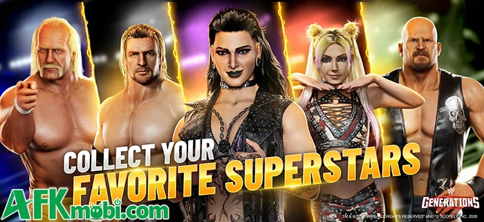 WWE Generations: Eras Collide cho bạn xây dựng đội hình đô vật