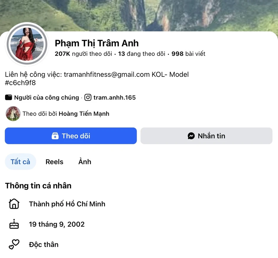 Xuất hiện tài khoản mạo danh Trâm Anh, phát tán liên kết nhạy cảm Xuất hiện tài khoản mạo danh Trâm Anh, phát tán liên kết nhạy cảm