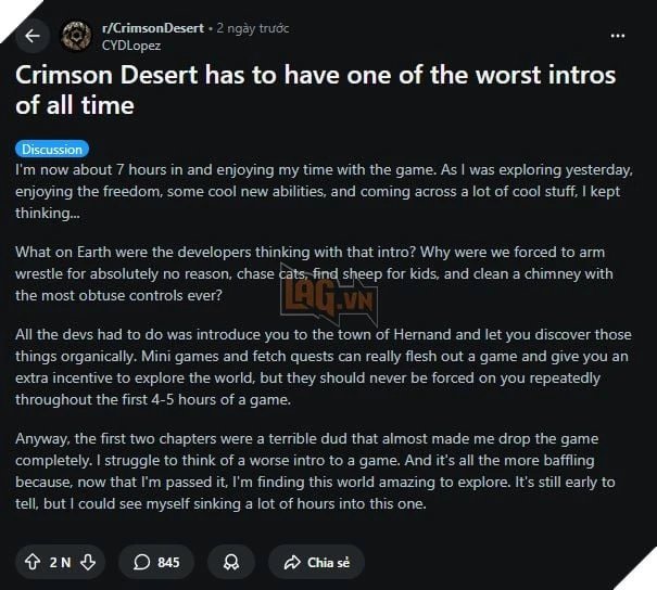 Crimson Desert Đã "Xua Đuổi" Không Ít Người Chơi Chỉ Vì Hai Chương Mở Đầu