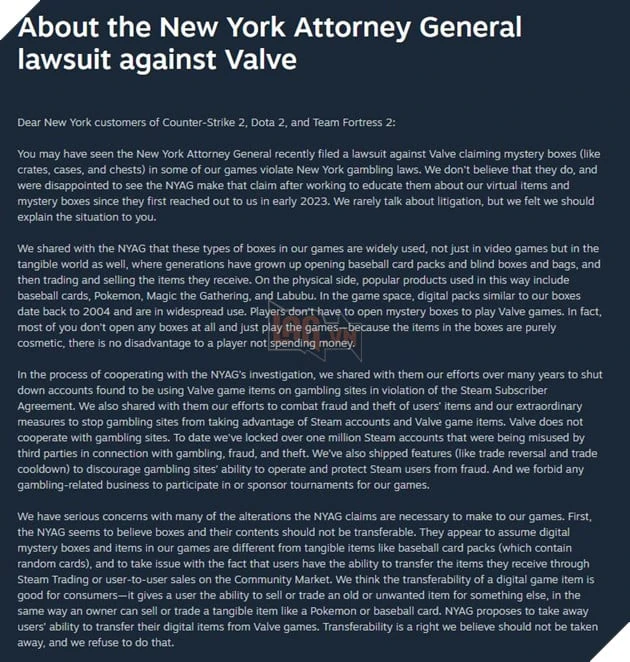 Ba Tháng Đầu Năm 2026: Valve Đối Mặt Với Ba Vụ Kiện Khác Nhau Ba Tháng Đầu Năm 2026: Valve Đối Mặt Với Ba Vụ Kiện Khác Nhau