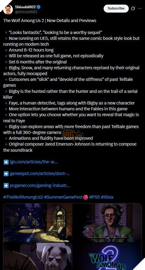 The Wolf Among Us 2 Gây Ấn Tượng Với Hình Ảnh Và Cốt Truyện Chính Thức