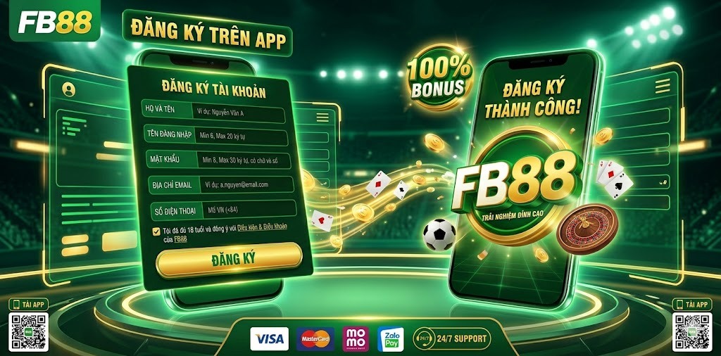 Thao tác đăng ký FB88 để nhận vòng quay miễn phí